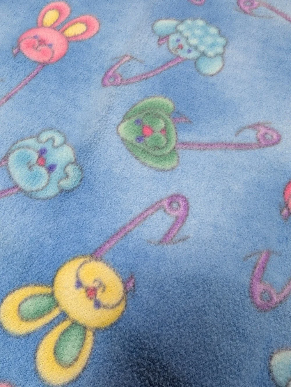 Handmade Fleece Bunny Bear Sheep Dog Safety Pin Baby Blanket 33